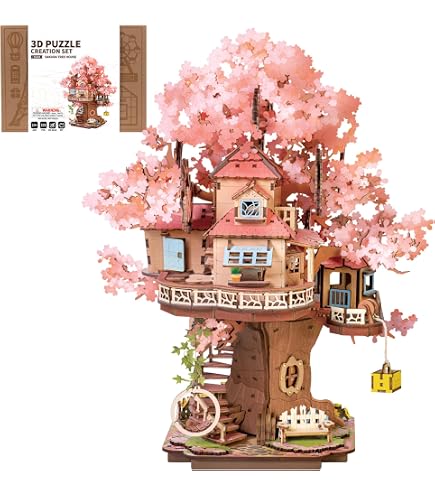 Amazon | Rolife 3Dパズル 大人用 桜 盆栽 木 植物 日本の桜の木の家